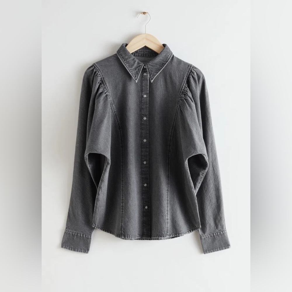 & other stories denim shirt grey